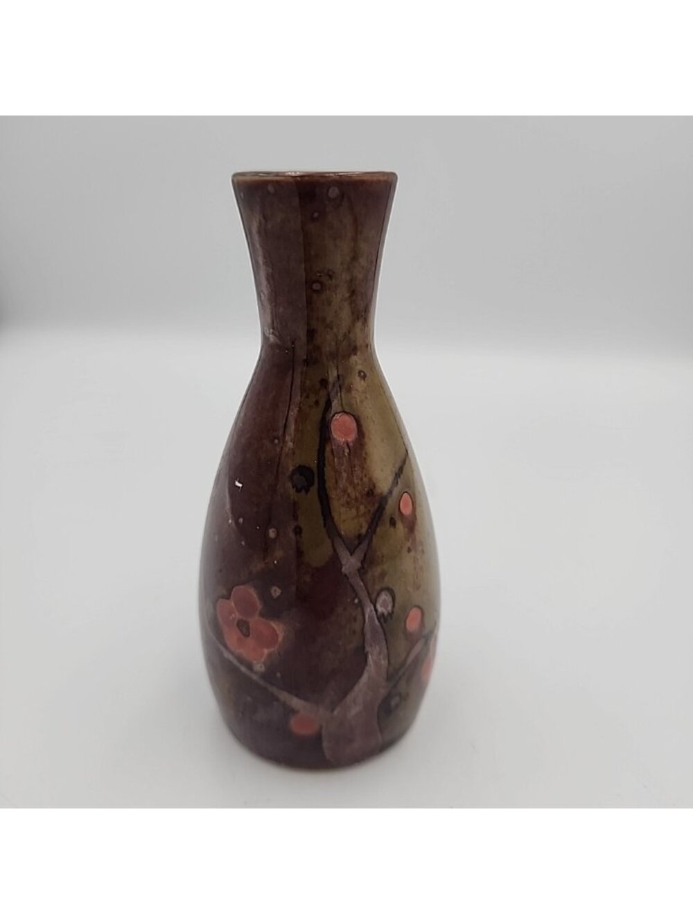 Otagiri OMC Japan Vintage Brown Bud Vase 5" Cherry Blossom
